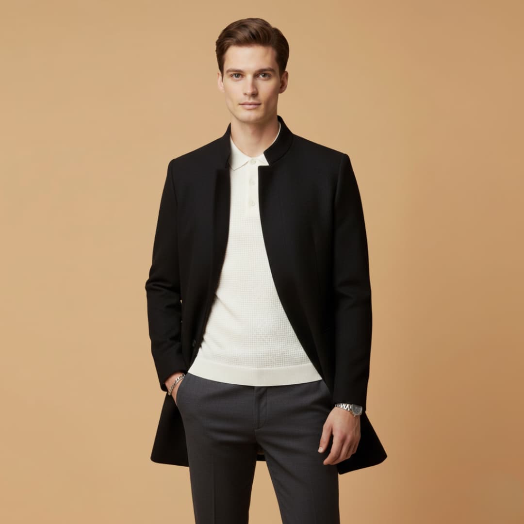 Classic Fit Trench Coat for Men