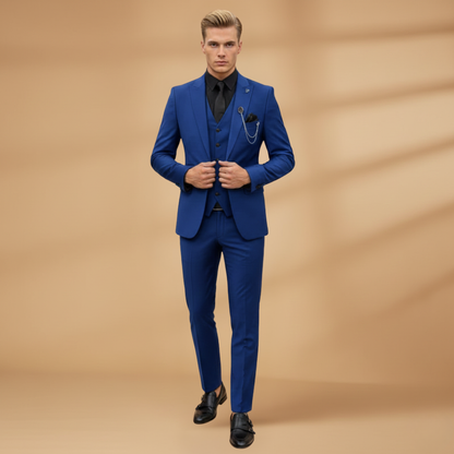 Classic Fit 3-Piece Suit for Men Formal Wear