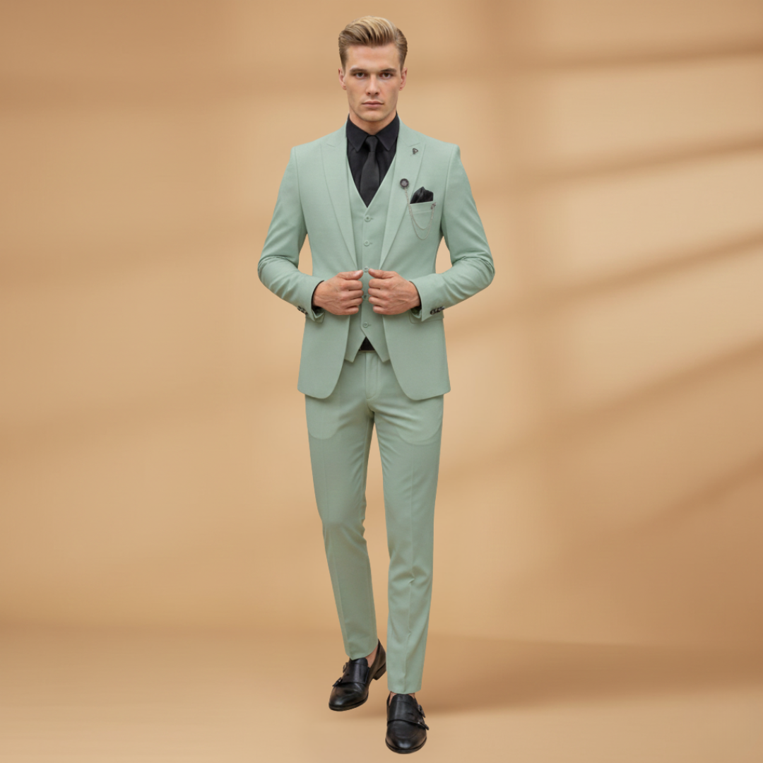 Classic Fit 3-Piece Suit for Men Formal Wear