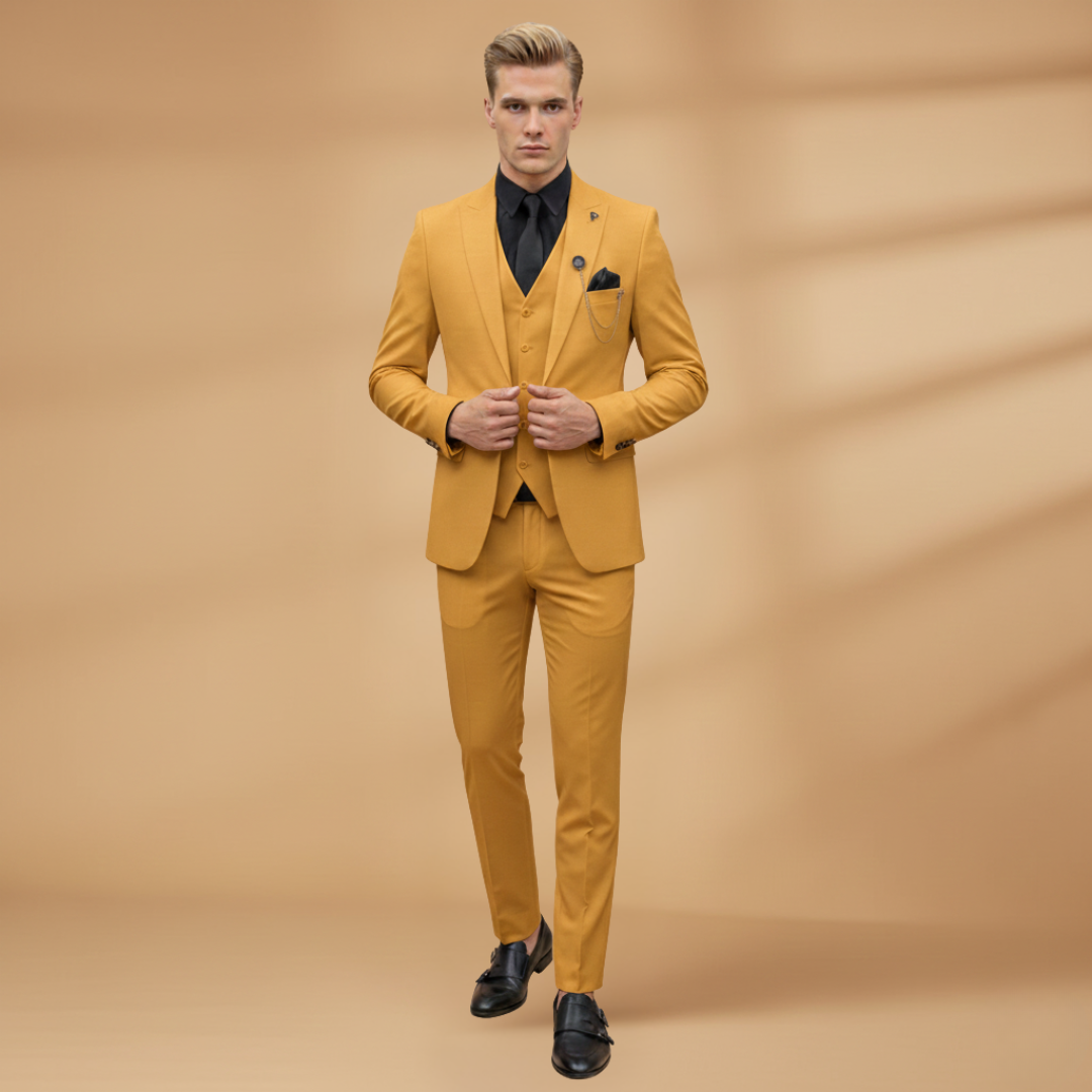 Classic Fit 3-Piece Suit for Men Formal Wear