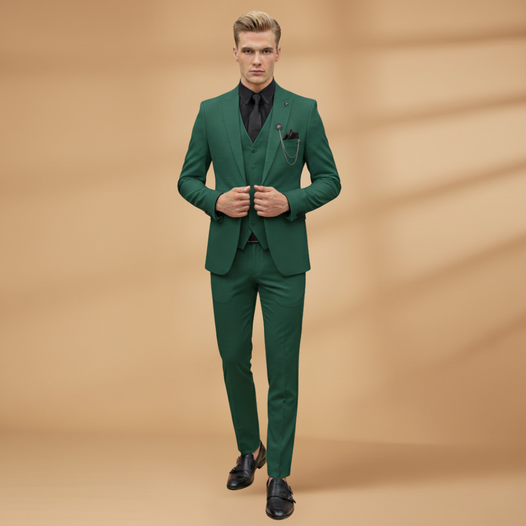 Classic Fit 3-Piece Suit for Men Formal Wear