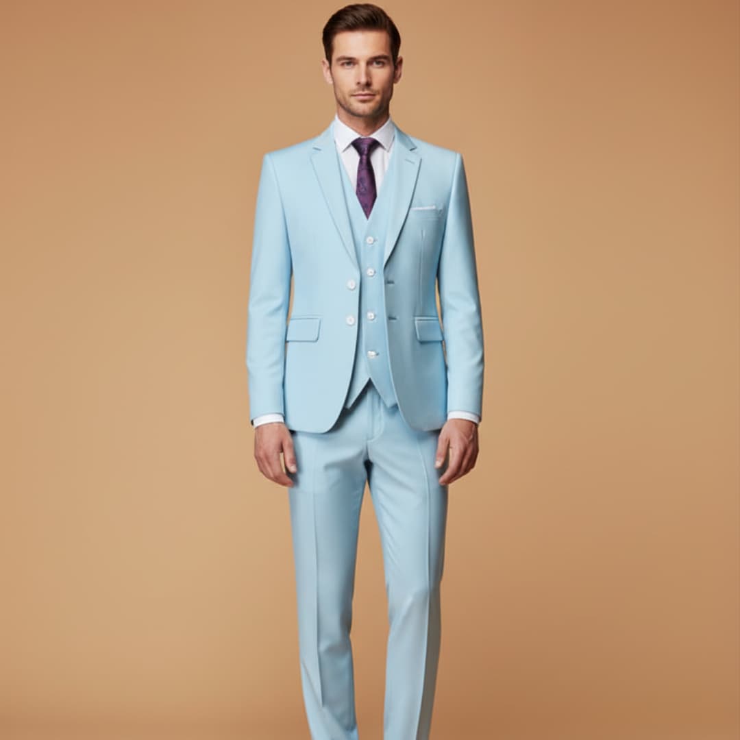 Men's Classic Fit Three Piece Business Suit Set