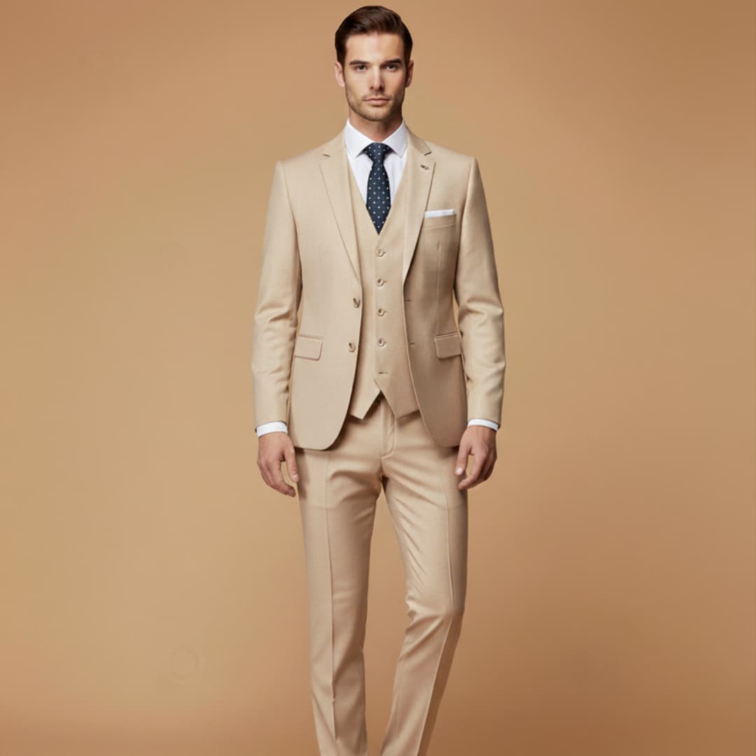 Men's Classic Fit Three Piece Business Suit Set