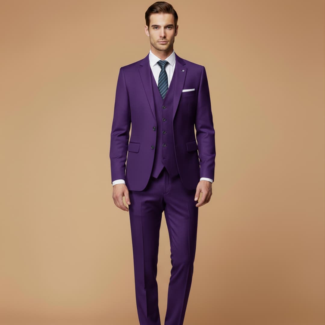 Men's Classic Fit Three Piece Business Suit Set