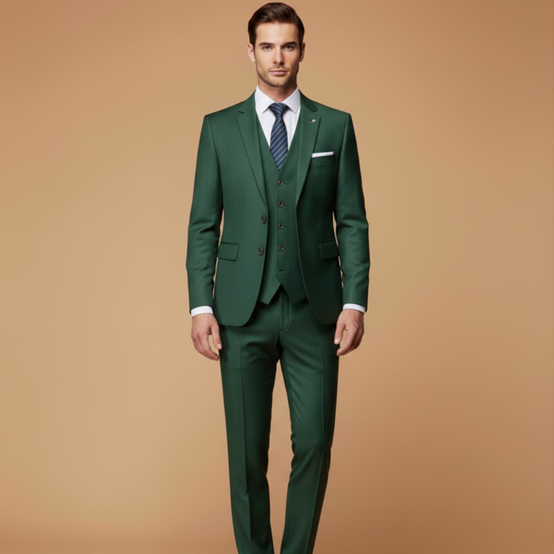 Men's Classic Fit Three Piece Business Suit Set