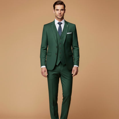 Men's Classic Fit Three Piece Business Suit Set