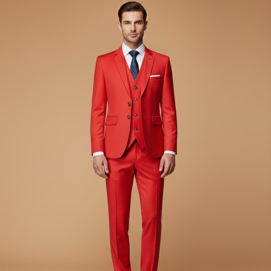 Men's Classic Fit Three Piece Business Suit Set