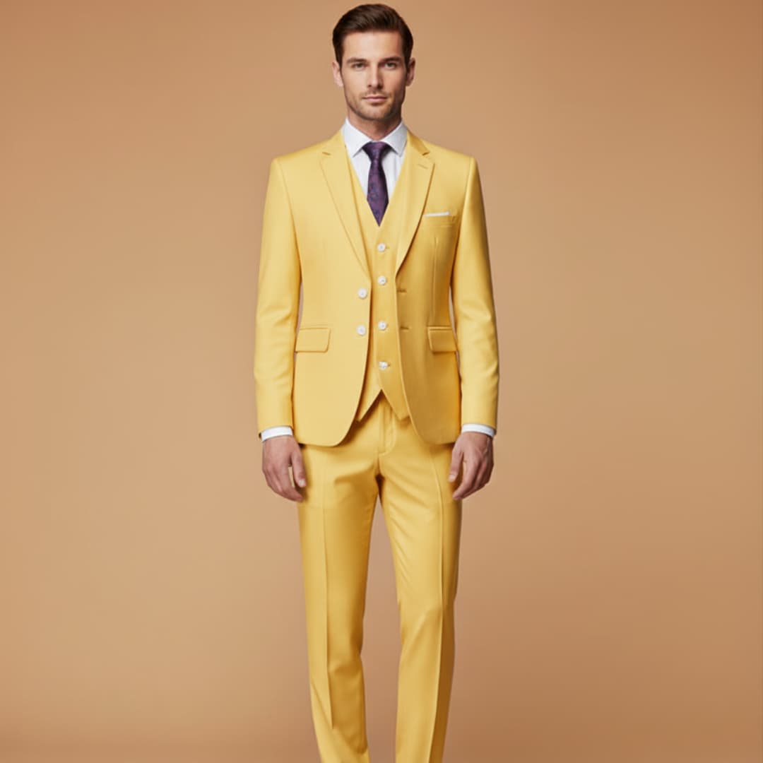 Men's Classic Fit Three Piece Business Suit Set