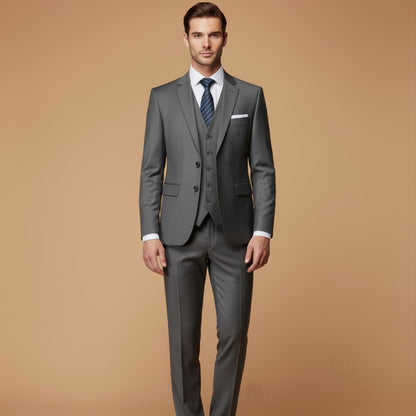 Men's Classic Fit Three Piece Business Suit Set