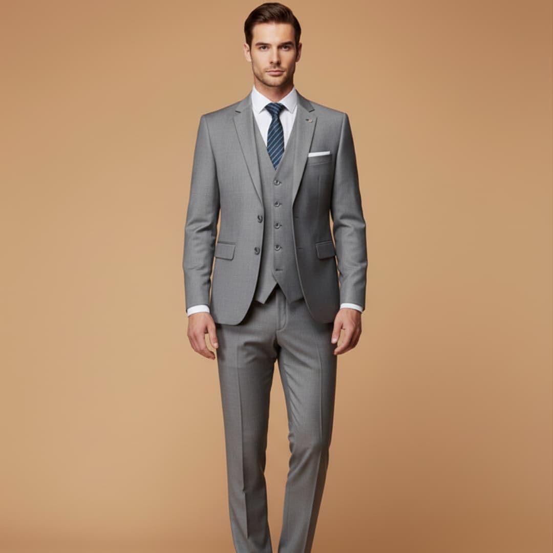 Men's Classic Fit Three Piece Business Suit Set