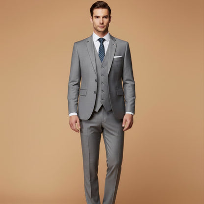 Men's Classic Fit Three Piece Business Suit Set
