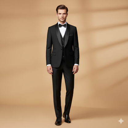 Classic Fit Mens 3 Piece Shawl Lapel Suit