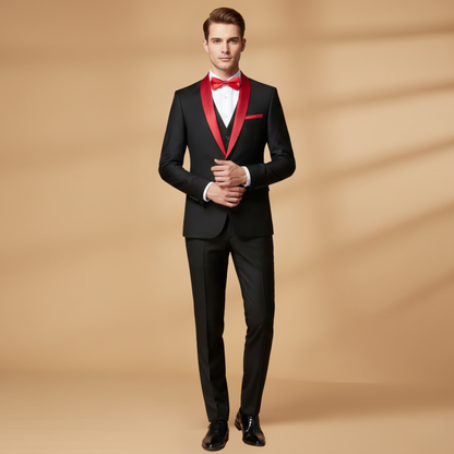 Classic Fit Mens 3 Piece Shawl Lapel Suit