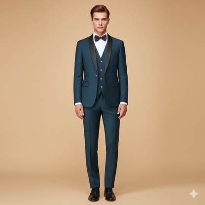 Classic Fit Mens 3 Piece Shawl Lapel Suit