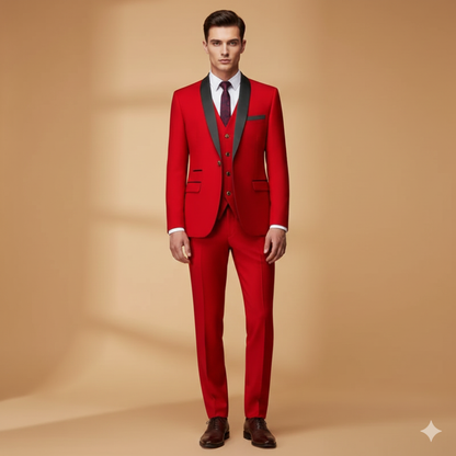 Classic Fit Mens 3 Piece Shawl Lapel Suit