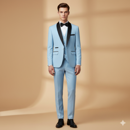 Classic Fit Mens 3 Piece Shawl Lapel Suit