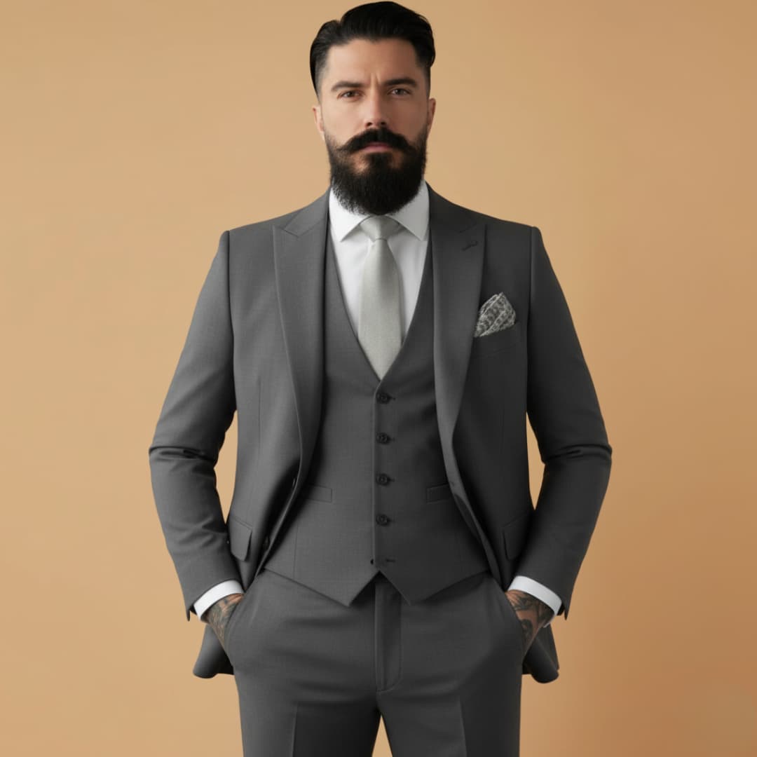 Men's Slim Fit Jacket with Classic Lapels