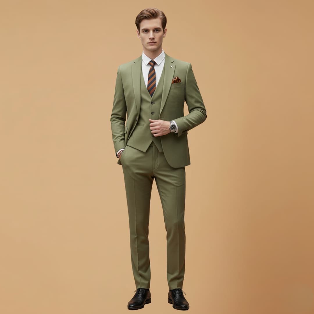 Men's Slim Fit 3 Piece Suit with Classic Lapels