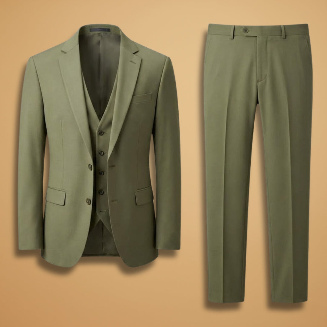 Men's Slim Fit 3 Piece Suit with Classic Lapels - Modish World
