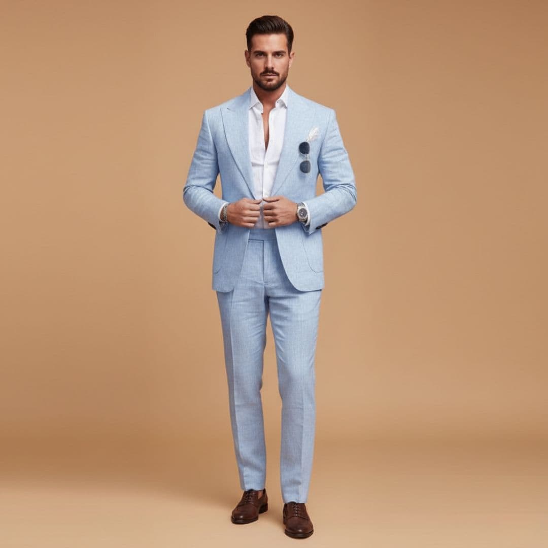 Classic 2 Piece Suit with Slim Fit Jacket and Pants
