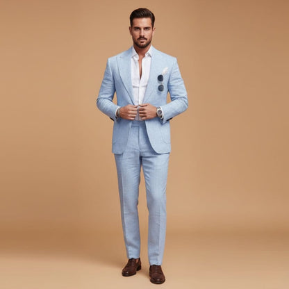 Classic 2 Piece Suit with Slim Fit Jacket and Pants