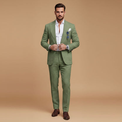 Classic 2 Piece Suit with Slim Fit Jacket and Pants