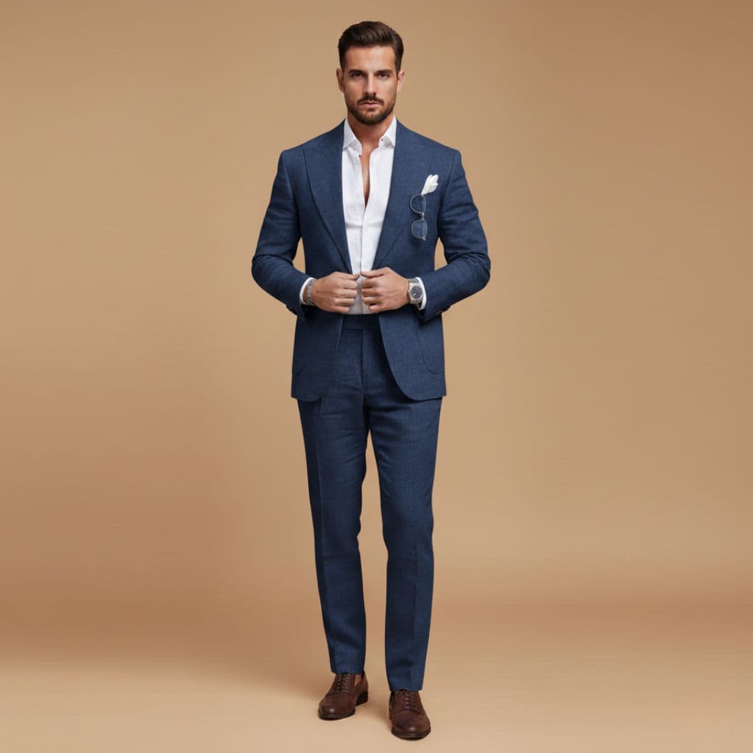 Classic 2 Piece Suit with Slim Fit Jacket and Pants