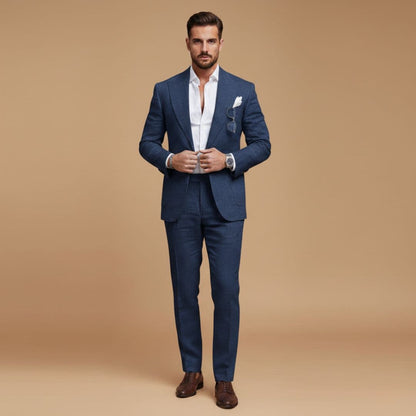 Classic 2 Piece Suit with Slim Fit Jacket and Pants
