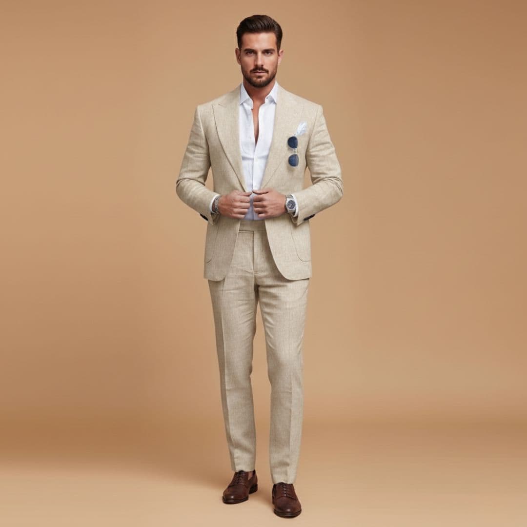 Classic 2 Piece Suit with Slim Fit Jacket and Pants