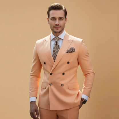 Men's Slim Fit Two Button Peak Lapel Suit