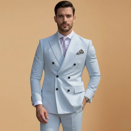 Men's Slim Fit Two Button Peak Lapel Suit
