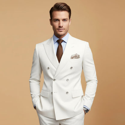 Men's Slim Fit Two Button Peak Lapel Suit