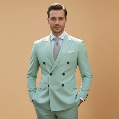 Men's Slim Fit Two Button Peak Lapel Suit