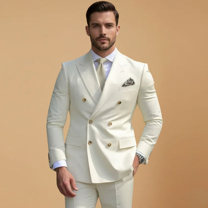 Men's Slim Fit Two Button Peak Lapel Suit