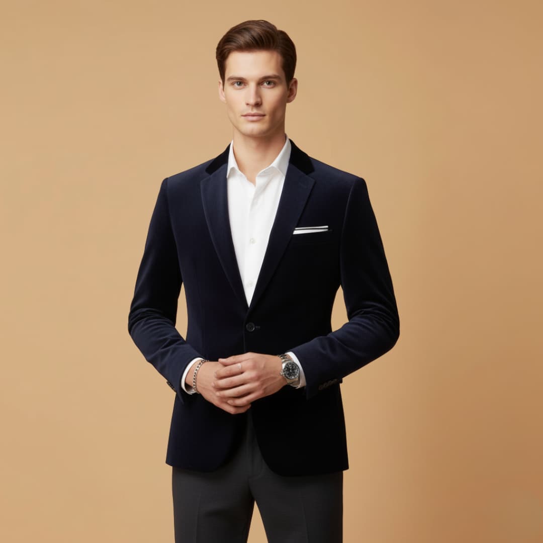 Men's Slim Fit Velvet Jacket