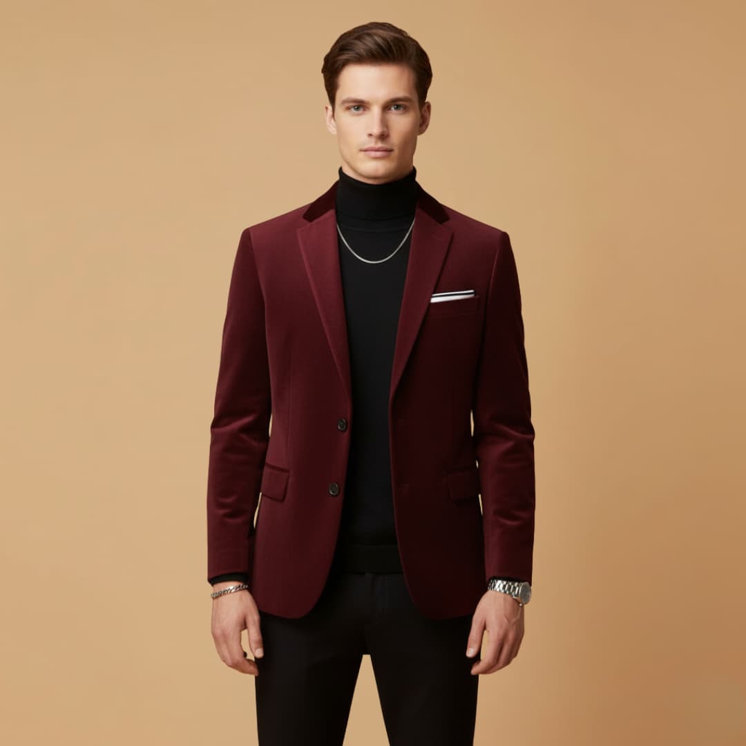 Men's Slim Fit Velvet Jacket