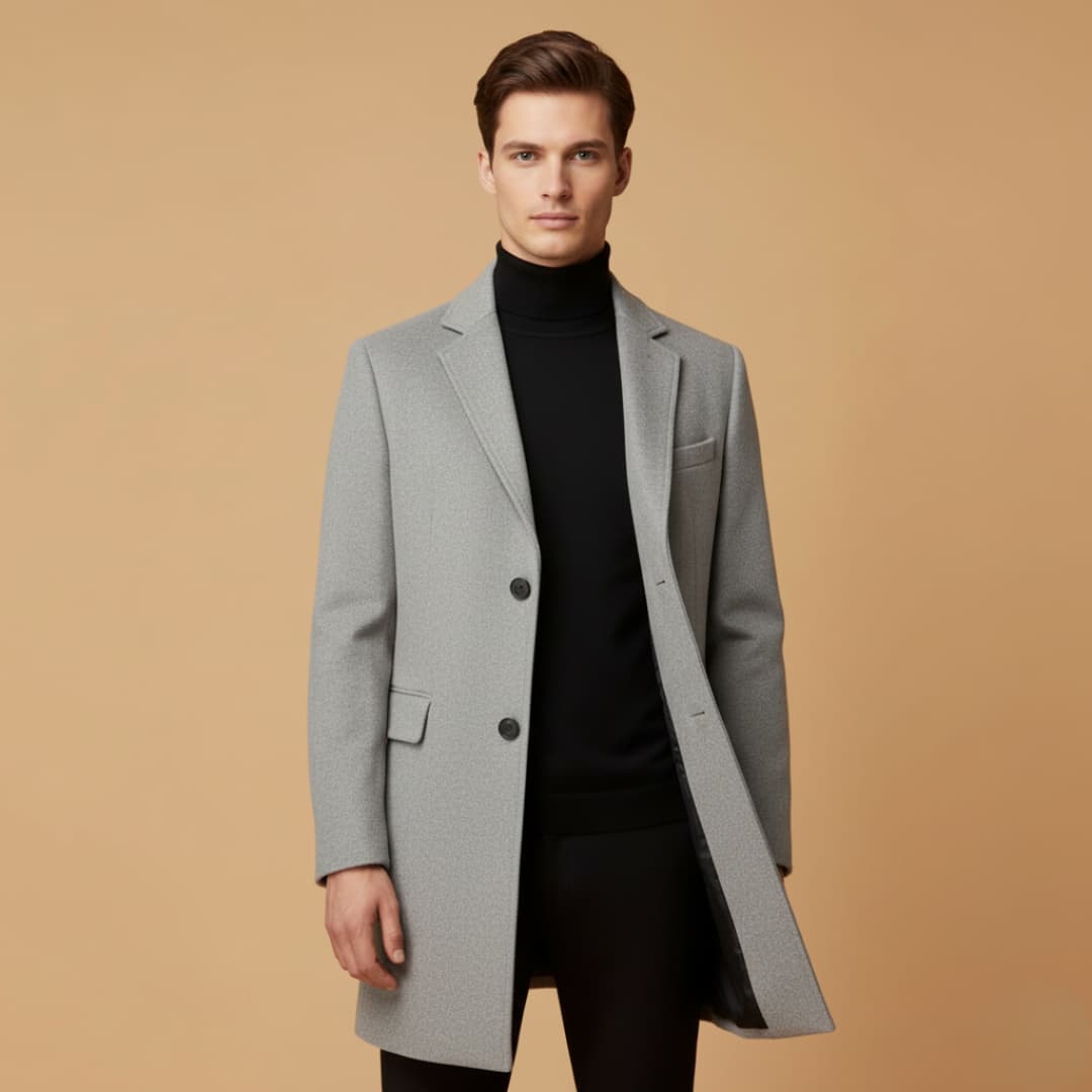 Warm Men's Button Down Parka Coat
