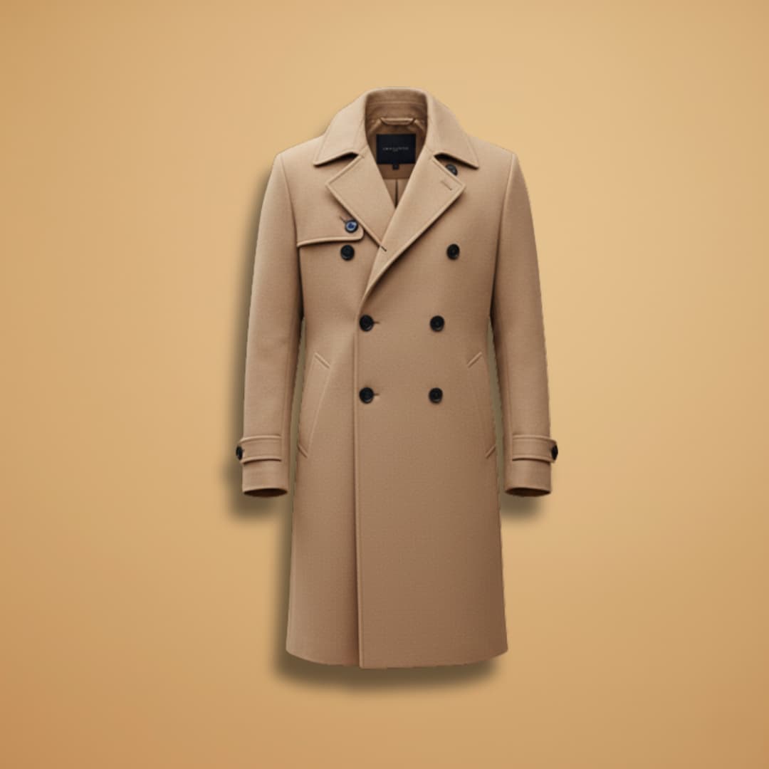 Warm Men's Tweed Overcoat with Button Front - Modish World