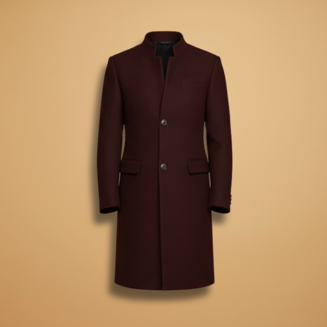 Warm Men's Wool Overcoat with Classic Button Front - Modish World