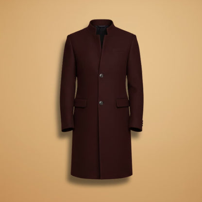 Warm Men's Wool Overcoat with Classic Button Front - Modish World