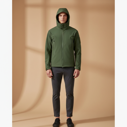 Waterproof Men's Hooded Raincoat with Pockets