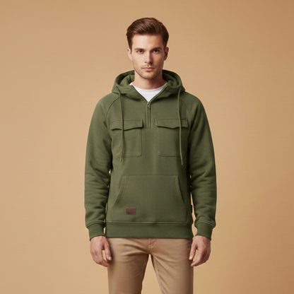 Casual Zip Up Hooded Sweatshirt for Men