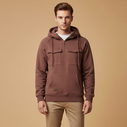 Casual Zip Up Hooded Sweatshirt for Men