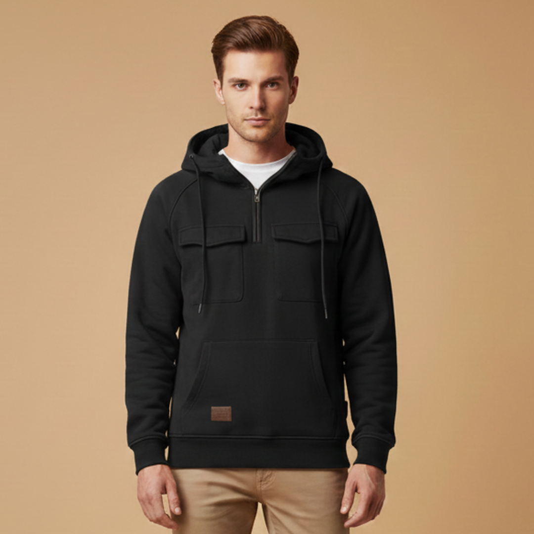 Casual Zip Up Hooded Sweatshirt for Men