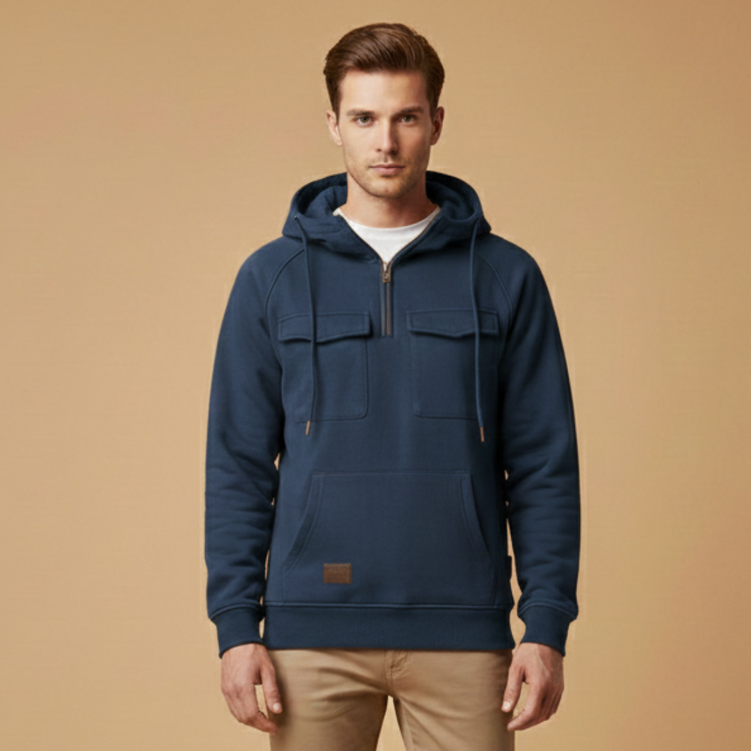 Casual Zip Up Hooded Sweatshirt for Men