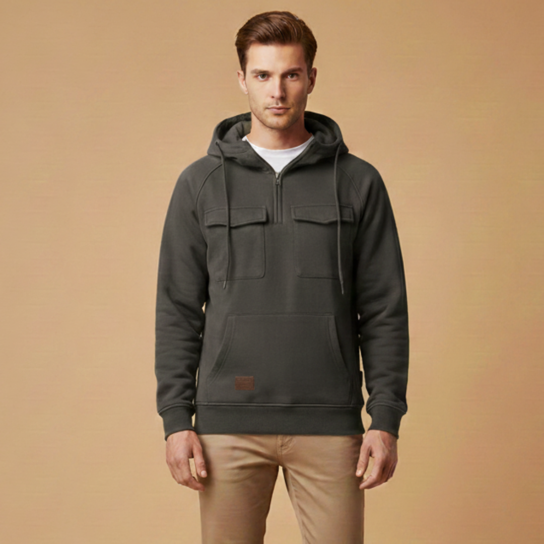 Casual Zip Up Hooded Sweatshirt for Men