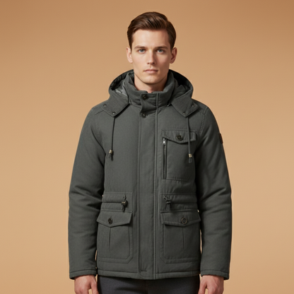 Waterproof Men's Puffer Jacket with Secure Zip