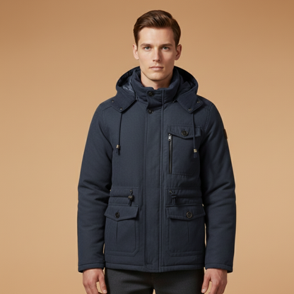 Waterproof Men's Puffer Jacket with Secure Zip