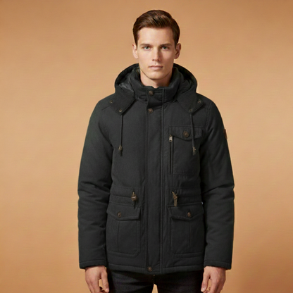 Waterproof Men's Puffer Jacket with Secure Zip