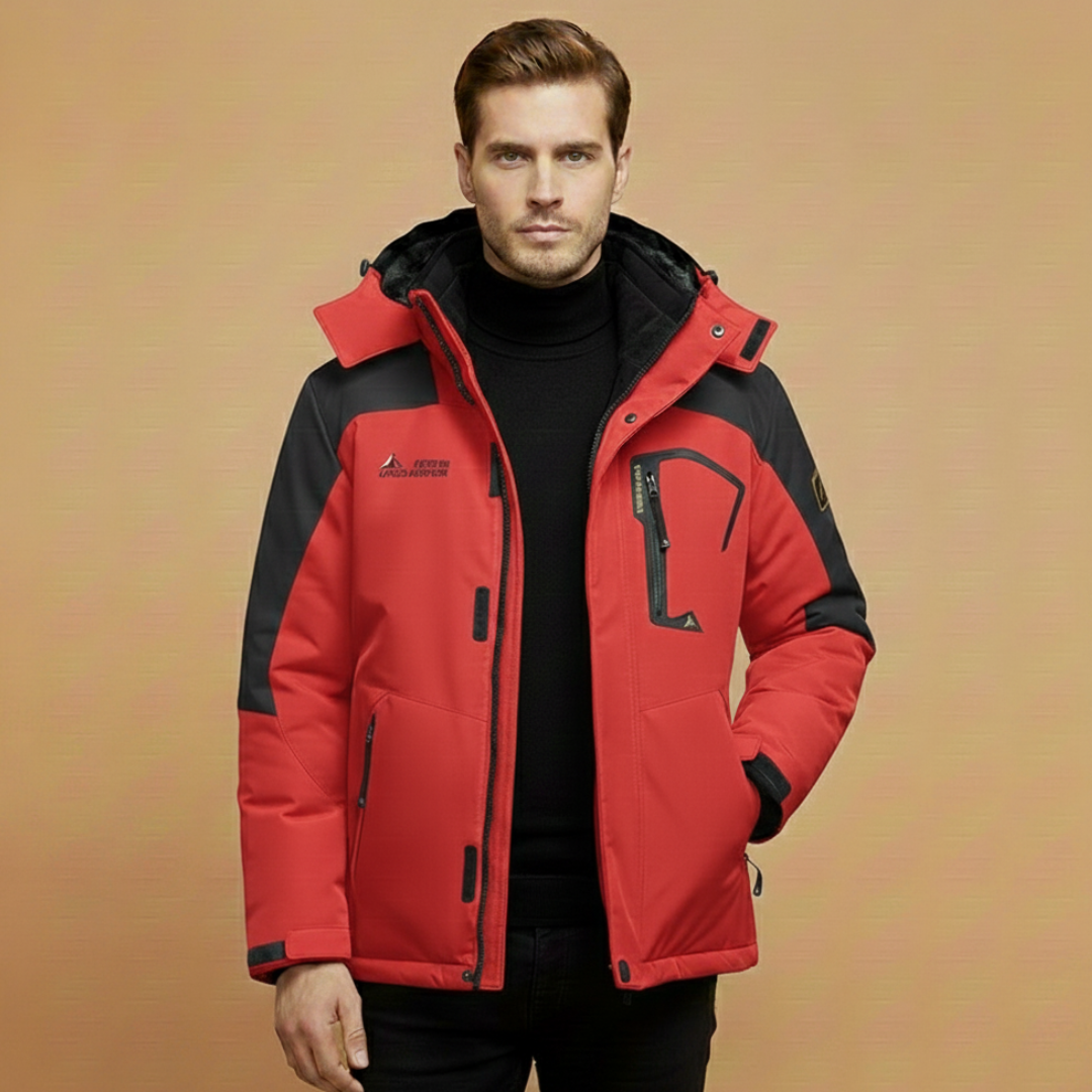 Waterproof Hooded Mens Coat with Multiple Pockets
